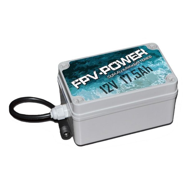 FPV-POWER 17.5Ah Lithium Kayak Battery and Charger Combo is perfect for fisherman running bigger screen fishfinders like the Lowrance Hook, Hook2 or the Garmin Striker with 5, 7 or 9 inch screen.