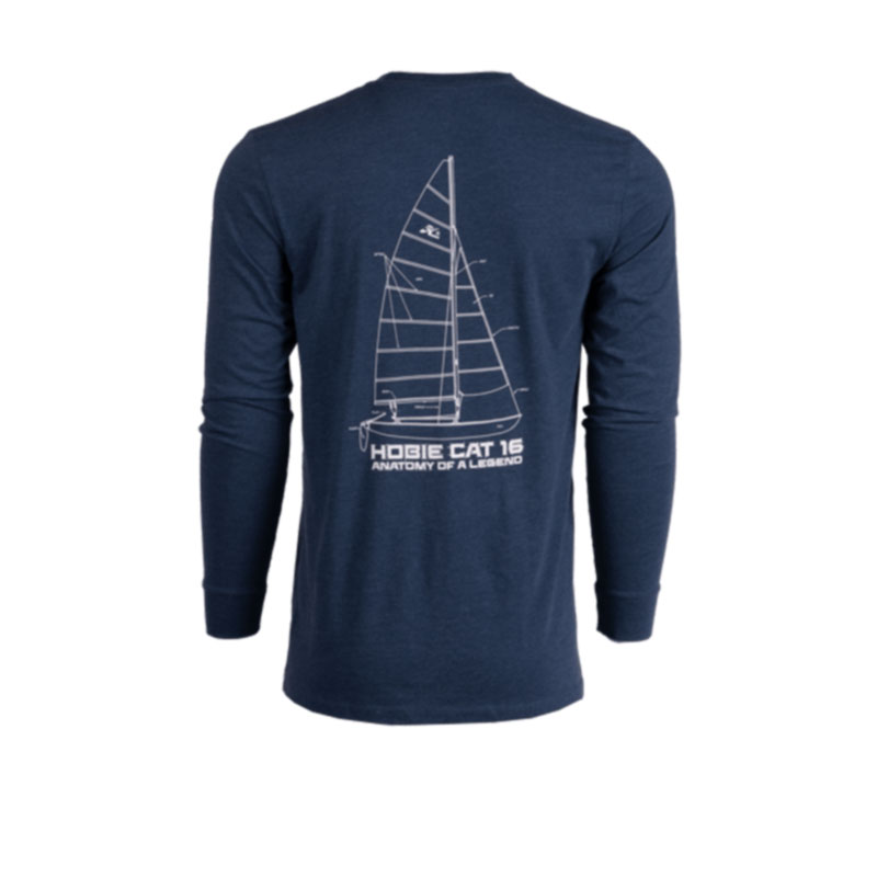 Hobie T Shirt Long Sleeve Navy Anatomy Legend - Sunstate WaterSports