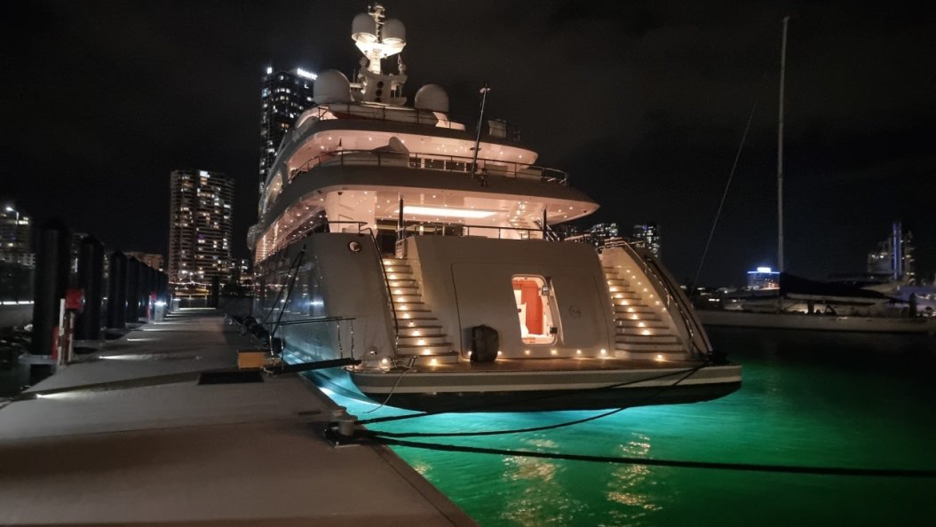 Megayacht stern with Hobie iTrek