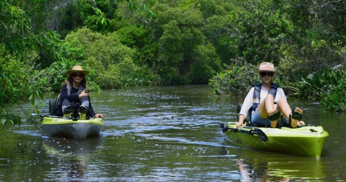 Two Hobie kayaks on Bulimba Creek Canoe Trail