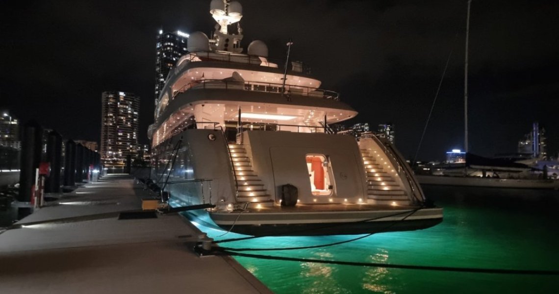 Megayacht stern with Hobie iTrek